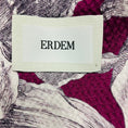 Load image into Gallery viewer, Erdem Magenta Maxine Floral Print Hammered Satin Midi Dress