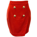Load image into Gallery viewer, Balmain Rust Wool Skirt with Gold Buttons