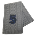 Load image into Gallery viewer, Chanel 2009 Gray Cashmere Cable Knit No 5 Scarf