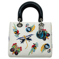 Load image into Gallery viewer, Christian Dior White Multicolor Animals Embroidered Smooth Calfskin Medium Lady Dior Bag