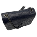Load image into Gallery viewer, Saint Laurent Deep Marine Crinkled Calfskin Niki Wallet On Chain
