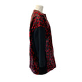 Load image into Gallery viewer, Longchamp Red / Black Leopard Calf Hair / Wool Coat