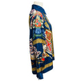 Load image into Gallery viewer, Gucci Navy Blue Multi Garden Collection Print Silk Blouse