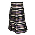 Load image into Gallery viewer, Louis Vuitton Purple / Black Multi Striped Silk Skirt