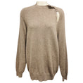 Load image into Gallery viewer, Celine Taupe Wool and Alpaca Knit Sweater with Cut Out Detail