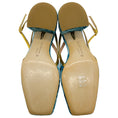 Load image into Gallery viewer, Rupert Sanderson Aqua Velvet Cavalla Slingback Pumps with Gold
