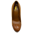 Load image into Gallery viewer, Saint Laurent Camel Suede Tribtoo Pumps with Patent Leather Cap Toe