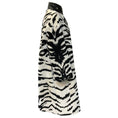 Load image into Gallery viewer, Alexander McQueen Black / White Zebra Print Velvet Coat with 3/4 Sleeves