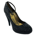 Load image into Gallery viewer, Lanvin Black Crystal Embellished Ankle Strap Platform Pump