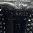 Load image into Gallery viewer, Lanvin Black Crystal Embellished Ankle Strap Platform Pump