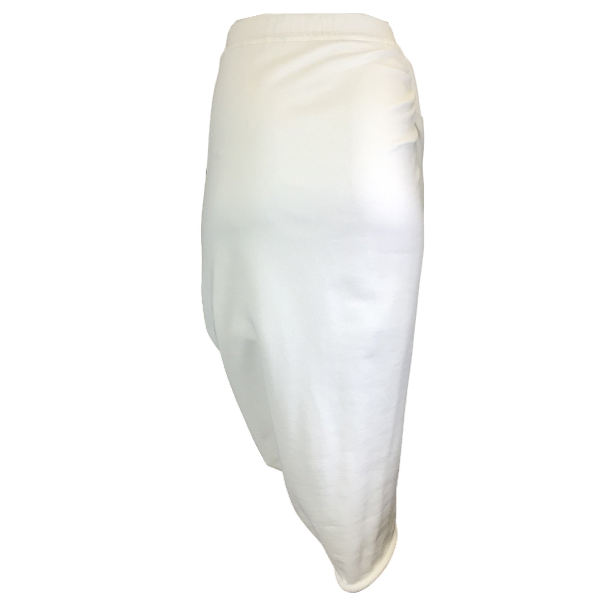 Dries Van Noten White Habrina Draped Jersey Asymmetric Midi Skirt