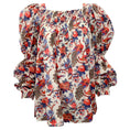 Load image into Gallery viewer, La DoubleJ White Multi Bird Print Puff Sleeved Blouse
