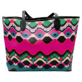 Load image into Gallery viewer, Emilio Pucci Teal / Fuchsia Multi Color Tote Bag