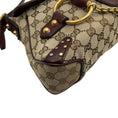 Load image into Gallery viewer, Gucci Burgundy Leather GG Monogram Gold Horsebit Chain Flap Shoulder Bag