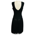 Load image into Gallery viewer, Alaia Black Sleeveless Pleated Shimmer Knit Flared Dress