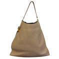Load image into Gallery viewer, Tom Ford Taupe / Gold Zipper Detail Pebbled Leather Tote Bag