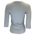 Load image into Gallery viewer, Barbara Bui Light Blue Three-Quarter Sleeved Ribbed Knit Keyhole Sweater
