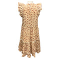 Load image into Gallery viewer, Ulla Johnson Ecru / Brown Printed Ruffled Cotton Dress
