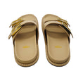 Load image into Gallery viewer, Fendi Beige Feel Leather Slide Sandals