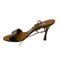 Load image into Gallery viewer, Manolo Blahnik Brown / Tan Embossed Leather Ankle Wrap Sandals