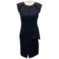 Load image into Gallery viewer, J. Mendel Navy Blue Viscose Stretch Peplum Cocktail Dress
