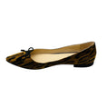 Load image into Gallery viewer, Prada Brown / Black Animal Print Pointed Toe Suede Flats with Bow Detail
