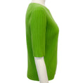 Load image into Gallery viewer, Allude Lime Green Cashmere Ribbed Short Sleeve Sweater