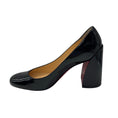 Load image into Gallery viewer, Christian Louboutin Black Round Toe Patent Leather Block Heel Pumps