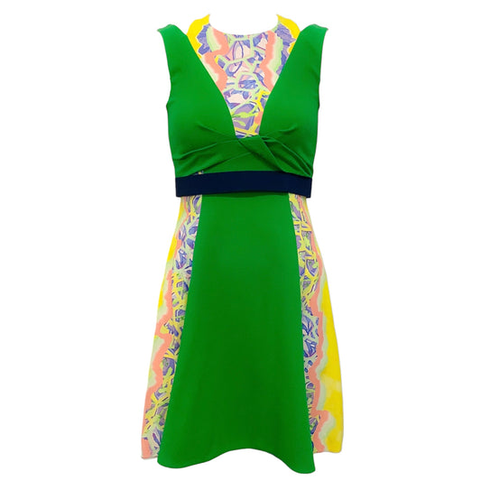 Peter Pilotto Green / Yellow Tandom Crepe Sleeveless Dress