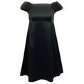 Load image into Gallery viewer, Valentino Black Cotton Dress with Petal Embellished Sleeves
