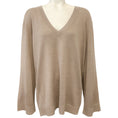 Load image into Gallery viewer, Toteme Taupe Mink Silk / Cashmere V Neck Sweater