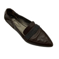 Load image into Gallery viewer, Brunello Cucinelli Brown Pointed Toe Leather Loafer Flats with Monili