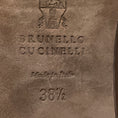 Load image into Gallery viewer, Brunello Cucinelli Brown Pointed Toe Leather Loafer Flats with Monili