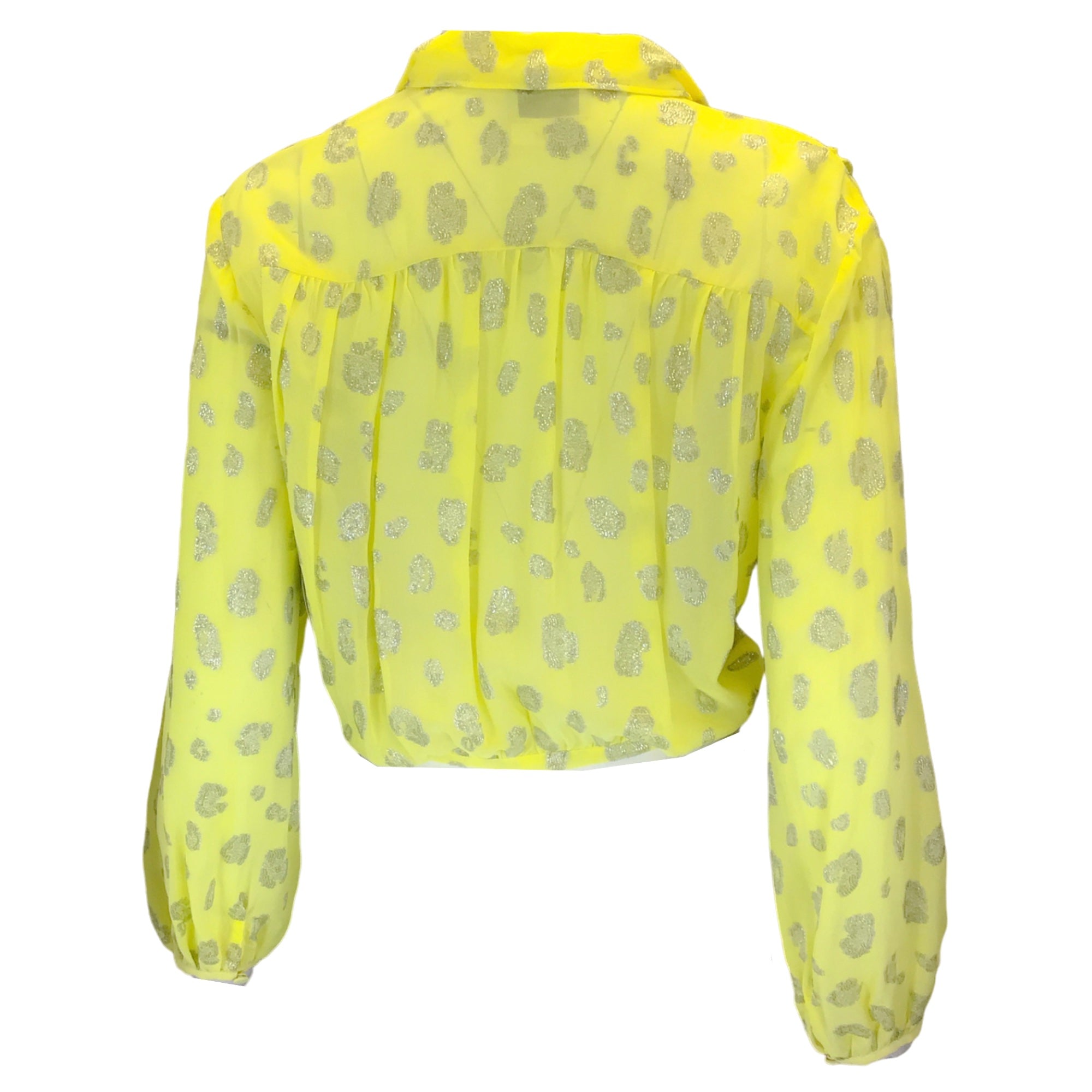Forte Forte Yellow / Silver Metallic Sky of Stars Knotted Top