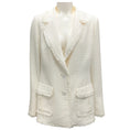 Load image into Gallery viewer, Rena Lange Ivory Fringed Tweed Blazer