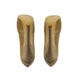 Load image into Gallery viewer, Fendi Gold Deco Textured Leather Double Platform Bow Peep Toe Pumps