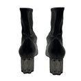 Load image into Gallery viewer, Salvatore Ferragamo Black Leather Sock Booties with Geometric Heel