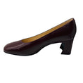 Load image into Gallery viewer, Tod's Dark Burgundy Round Toe Leather Block Heel Pumps