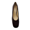 Load image into Gallery viewer, Tod's Dark Burgundy Round Toe Leather Block Heel Pumps