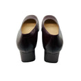Load image into Gallery viewer, Tod's Dark Burgundy Round Toe Leather Block Heel Pumps