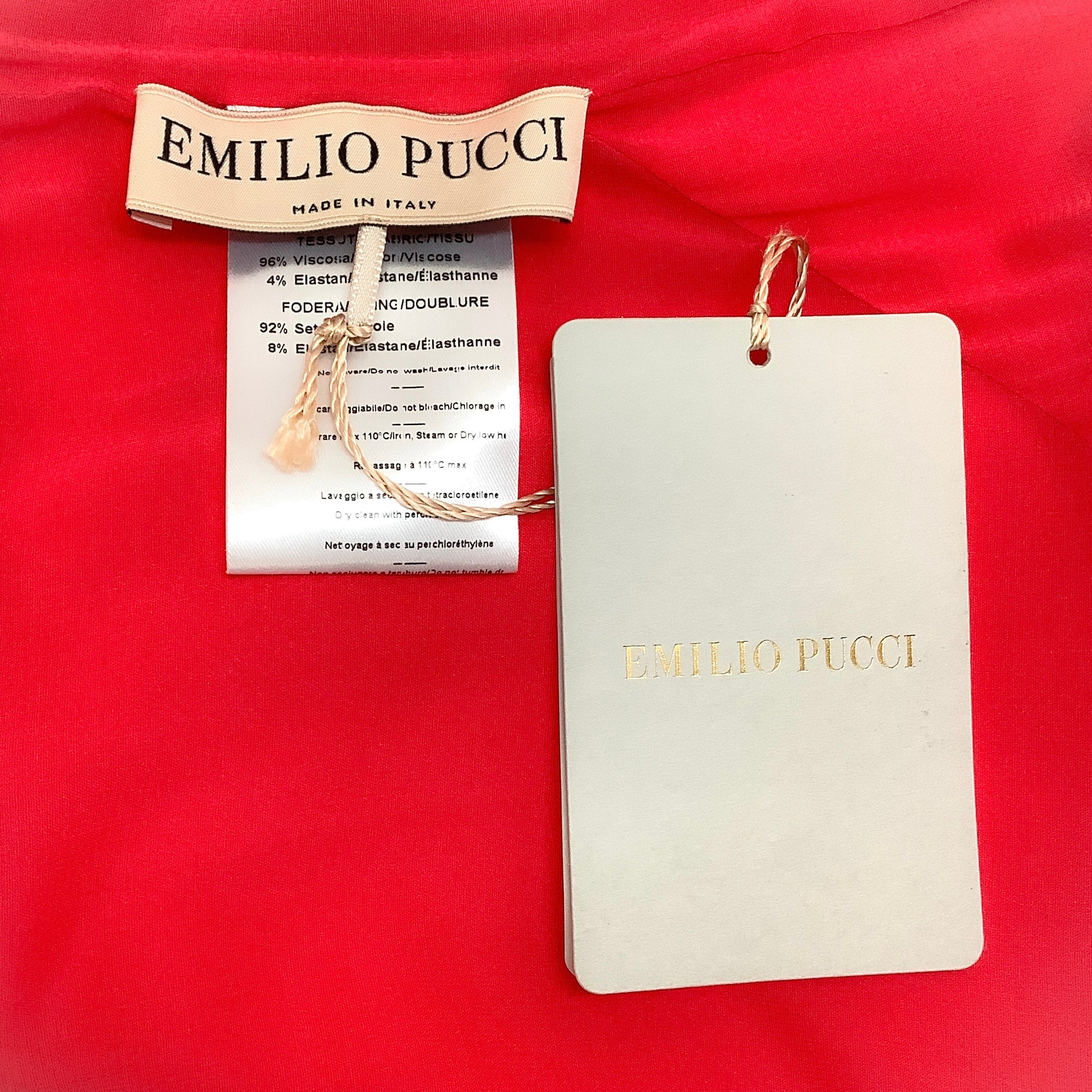 Emilio Pucci Magenta Draped Cap Sleeve Dress