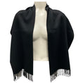 Load image into Gallery viewer, Chanel Black Fringed Cashmere Scarf