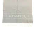 Load image into Gallery viewer, Chanel Grey / Ivory 31 Rue Cambon Paris Fringed Large Cashmere Scarf