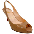 Load image into Gallery viewer, Christian Louboutin Nude Patent Leather Peep Toe Slingback Pumps