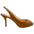 Load image into Gallery viewer, Christian Louboutin Nude Patent Leather Peep Toe Slingback Pumps
