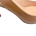 Load image into Gallery viewer, Christian Louboutin Nude Patent Leather Peep Toe Slingback Pumps