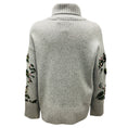 Load image into Gallery viewer, Lamberto Losani Grey Multi Floral Cashmere Knit Turtleneck Sweater