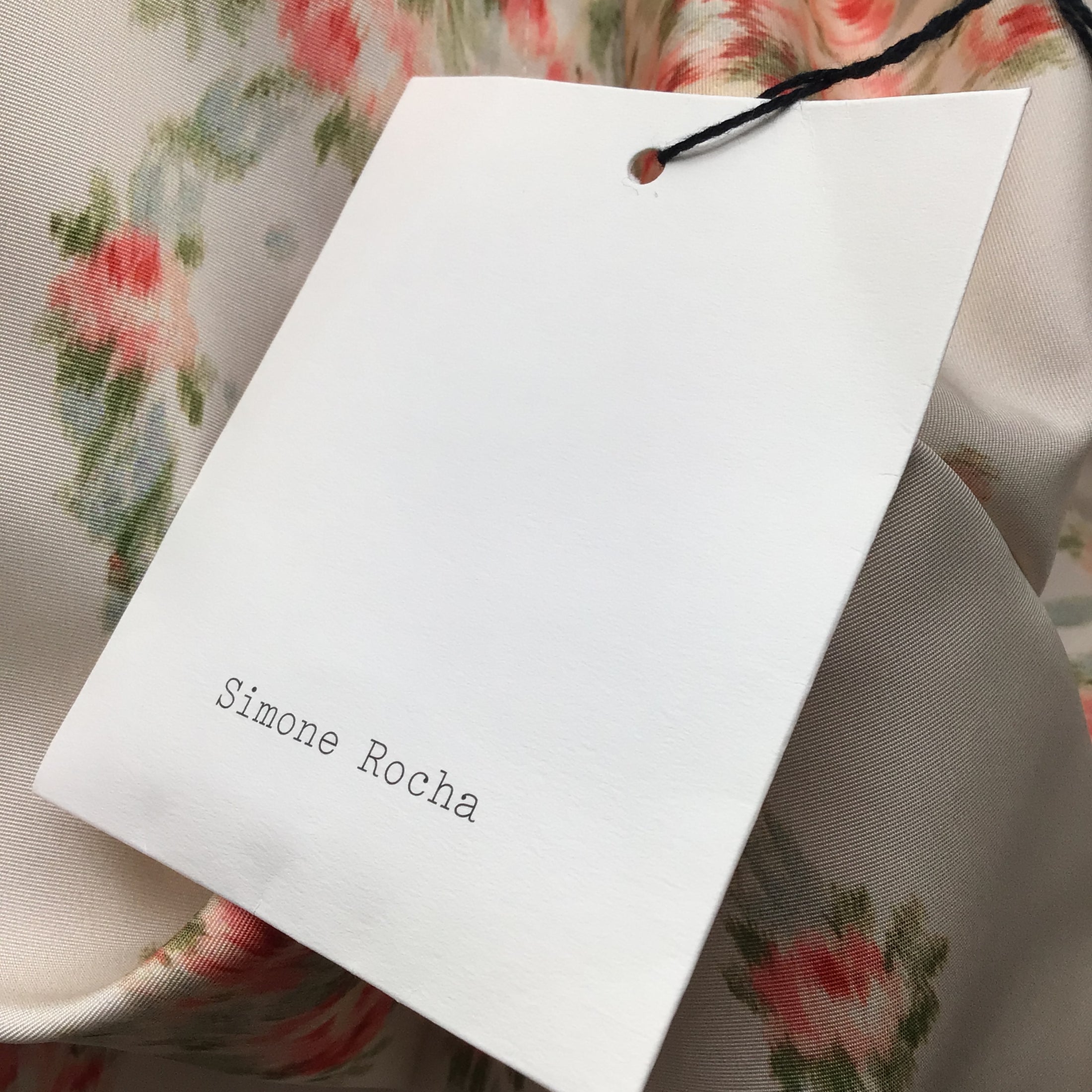 Simone Rocha Ivory Multi Floral Printed Pleated Skort