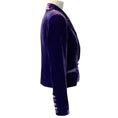 Load image into Gallery viewer, L'Agence Purple Velvet Rory Cropped Blazer