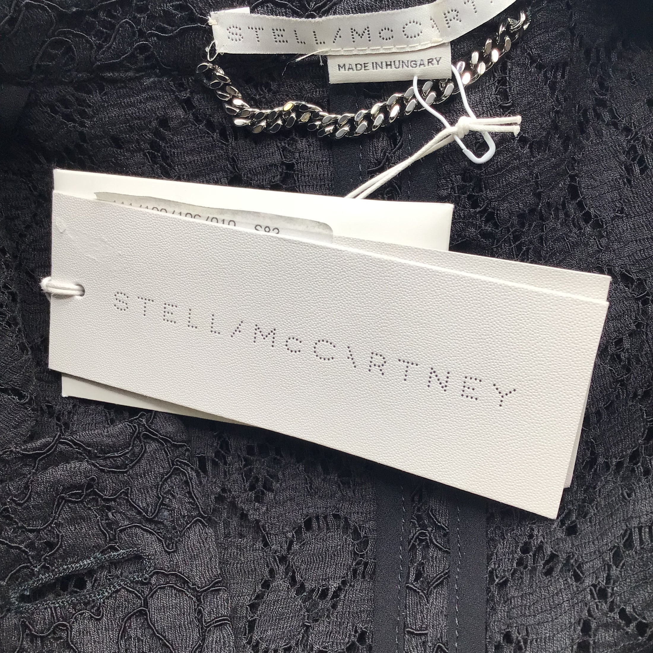 Stella McCartney Black Corded Lace Trench Coat